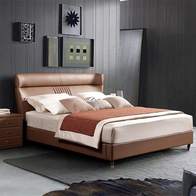 Minimalis Italiae Leather ascensum Bed